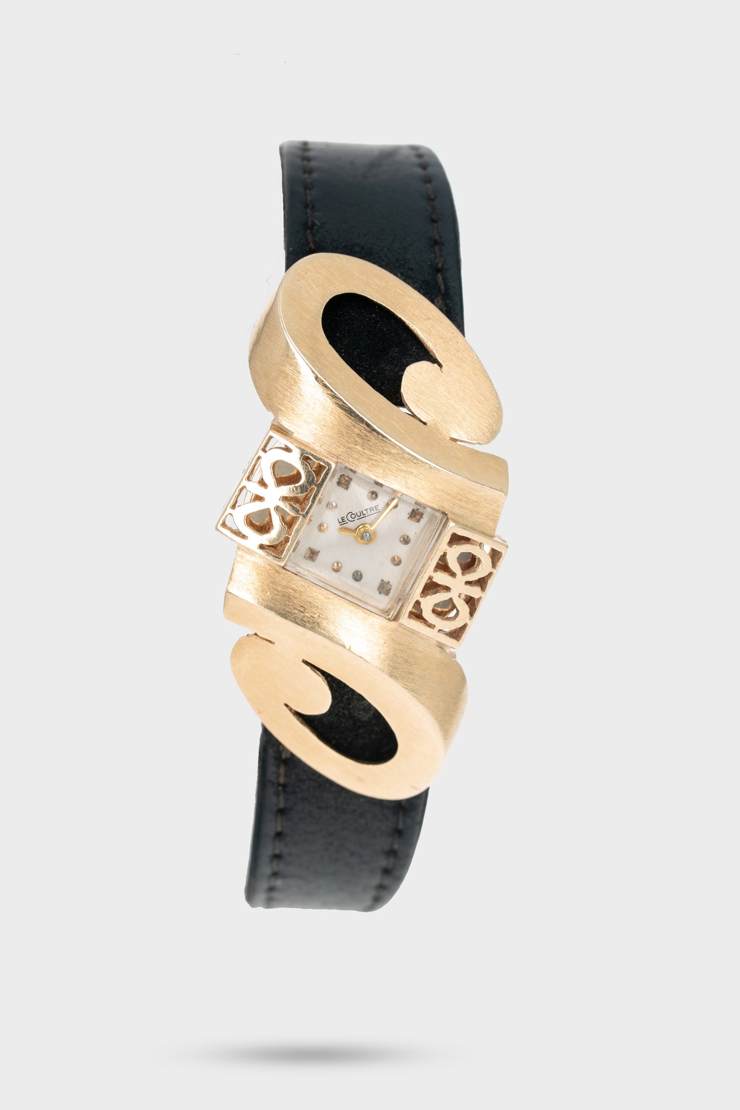 1960's Vintage Jaeger-LeCoultre Asymmetric Sculptural Case - Silver Dial with Box, Papers, Original Strap