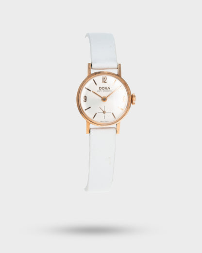 1960's Vintage Doxa 14k Rose Gold Anti-Magnetic Ref. 6791B-14 - Silver Dial