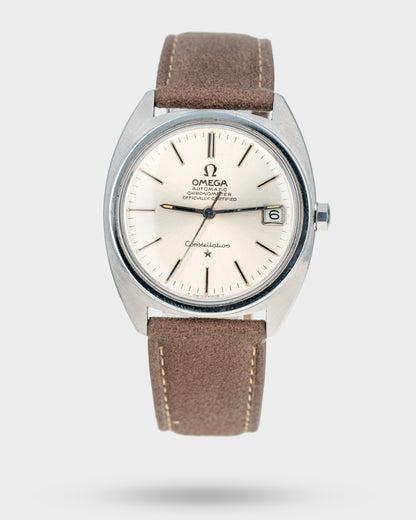 1968 Vintage Omega "Gerald Genta" C-Shaped Constellation Ref. ST 168.017 SP - Silver Sunburst Dial