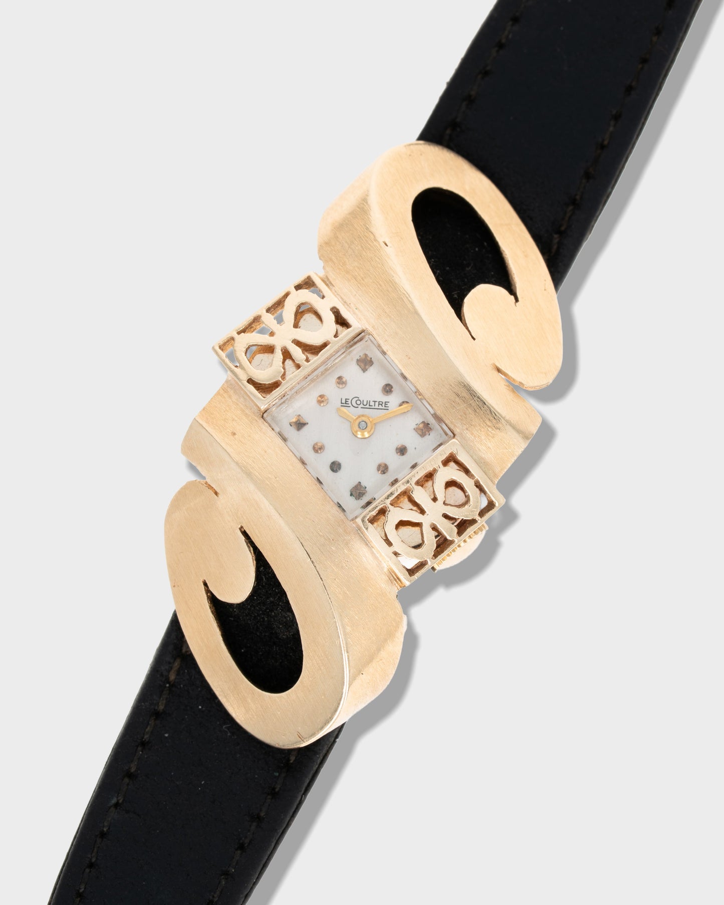 1960's Vintage Jaeger-LeCoultre Asymmetric Sculptural Case - Silver Dial with Box, Papers, Original Strap