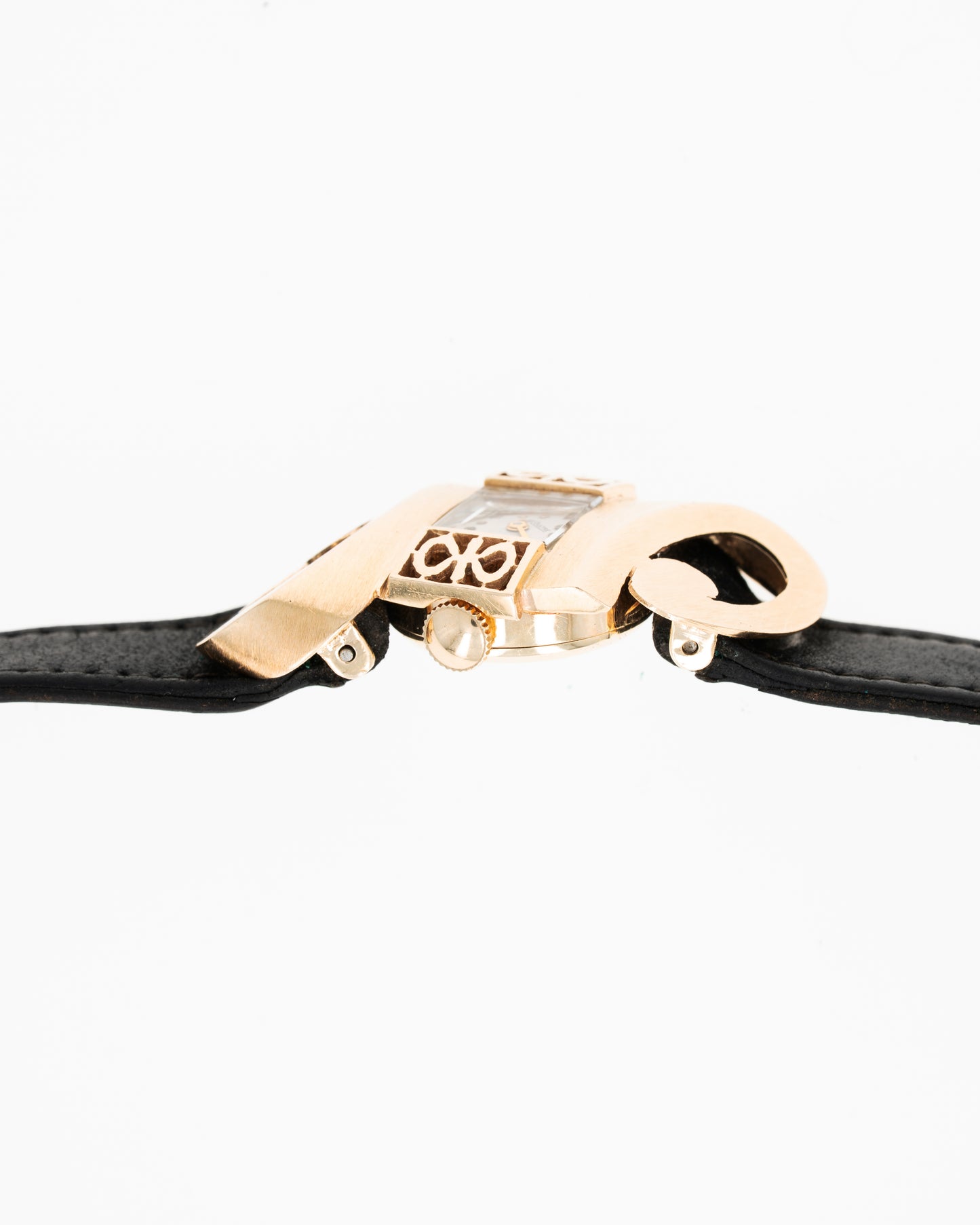 1960's Vintage Jaeger-LeCoultre Asymmetric Sculptural Case - Silver Dial with Box, Papers, Original Strap