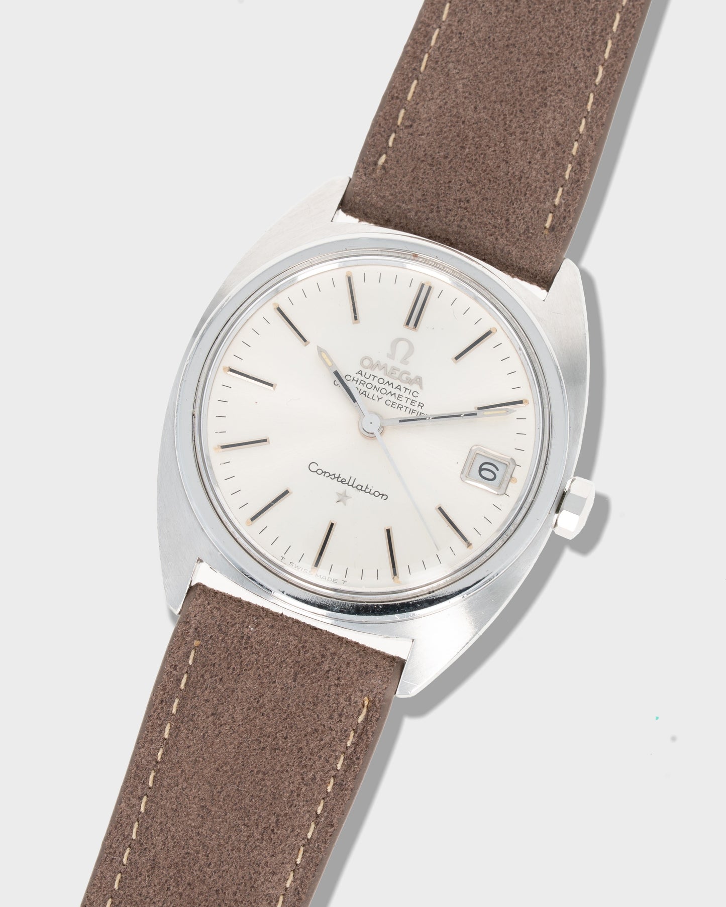1968 Vintage Omega "Gerald Genta" C-Shaped Constellation Ref. ST 168.017 SP - Silver Sunburst Dial