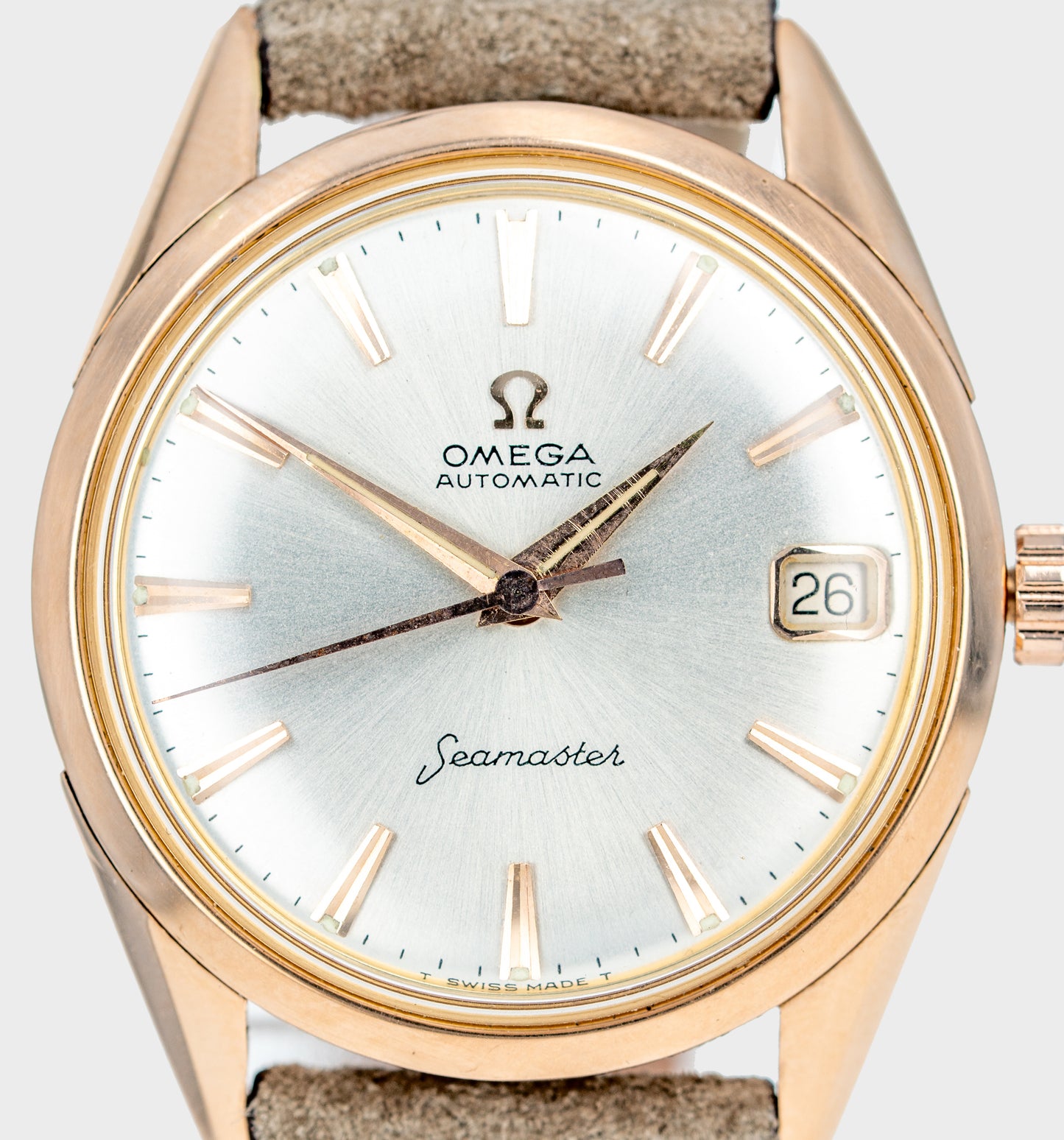1962 Vintage Omega 18K Rose Gold Seamaster Automatic Ref. 579014 - Silver Dial and French-Made Case