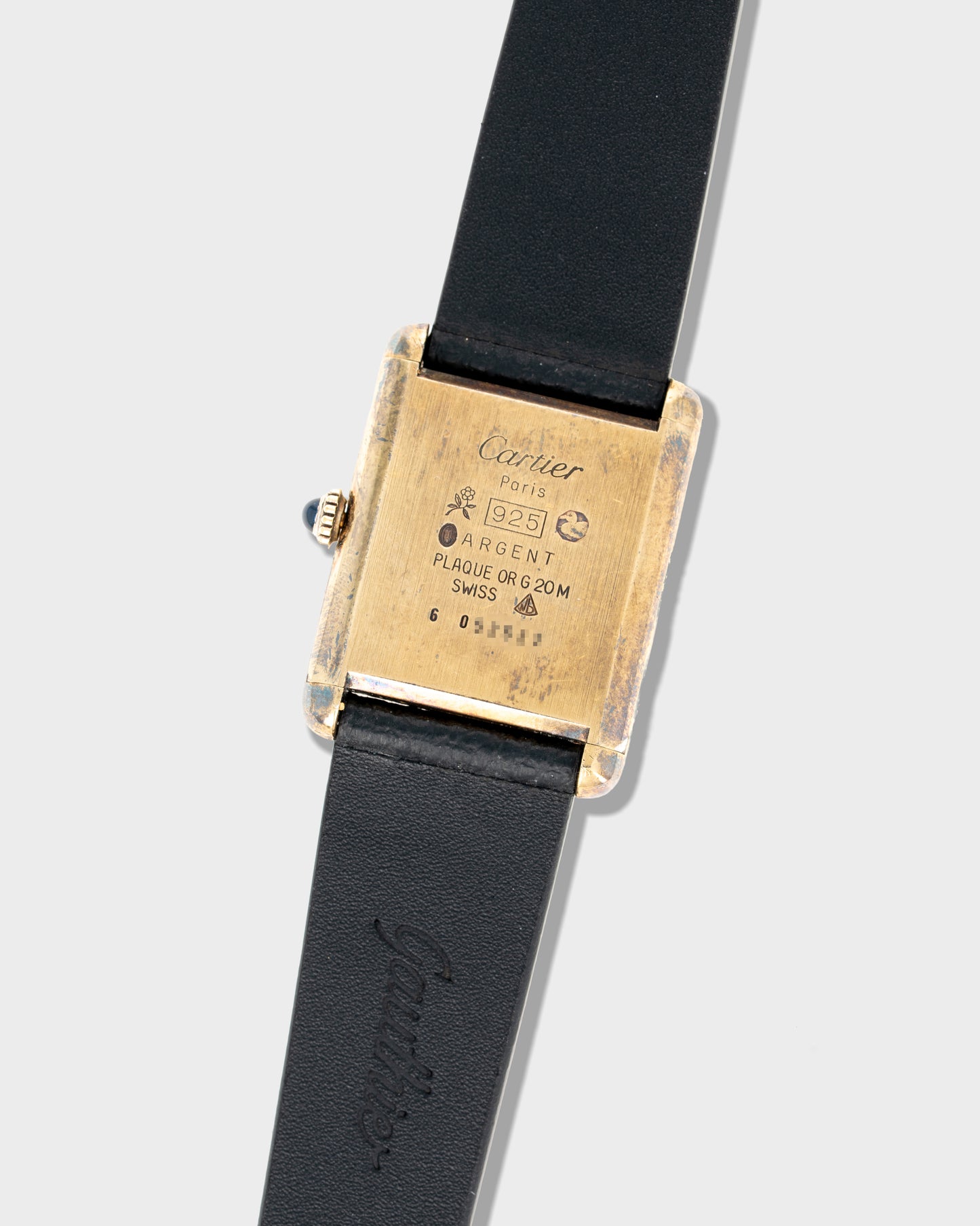 1970's Vintage Cartier Tank Must de Vermeil Large Model - Black Roman Numeral Dial