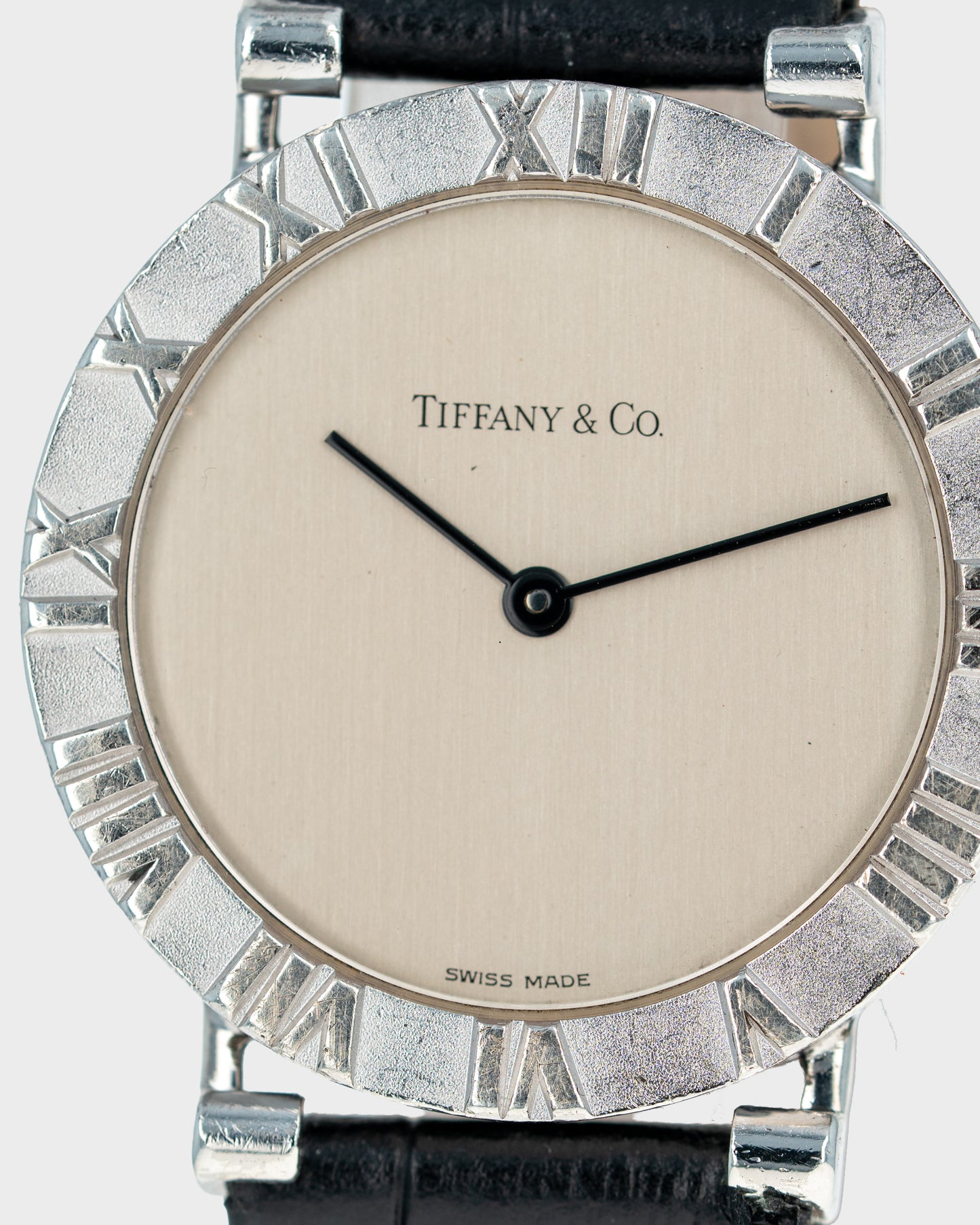 1990s Tiffany & Co. Atlas Sterling Silver Quartz Large Model - Silver Dial