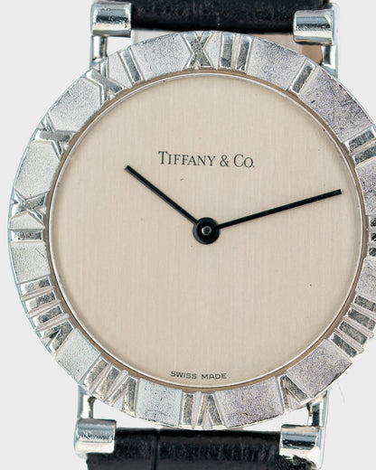 1990s Tiffany & Co. Atlas Sterling Silver Quartz Large Model - Silver Dial