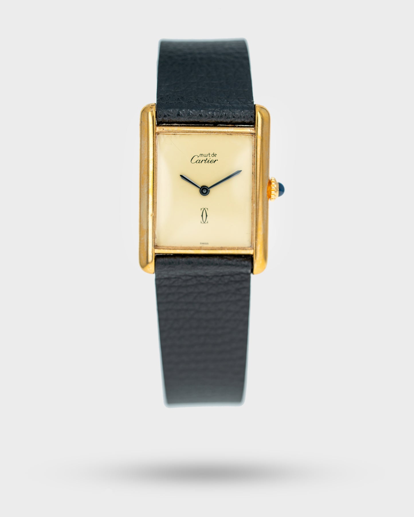 1970's Vintage Cartier Tank Must de Vermeil Large Model - Yellow 'Lemon' Dial with Cartier Box