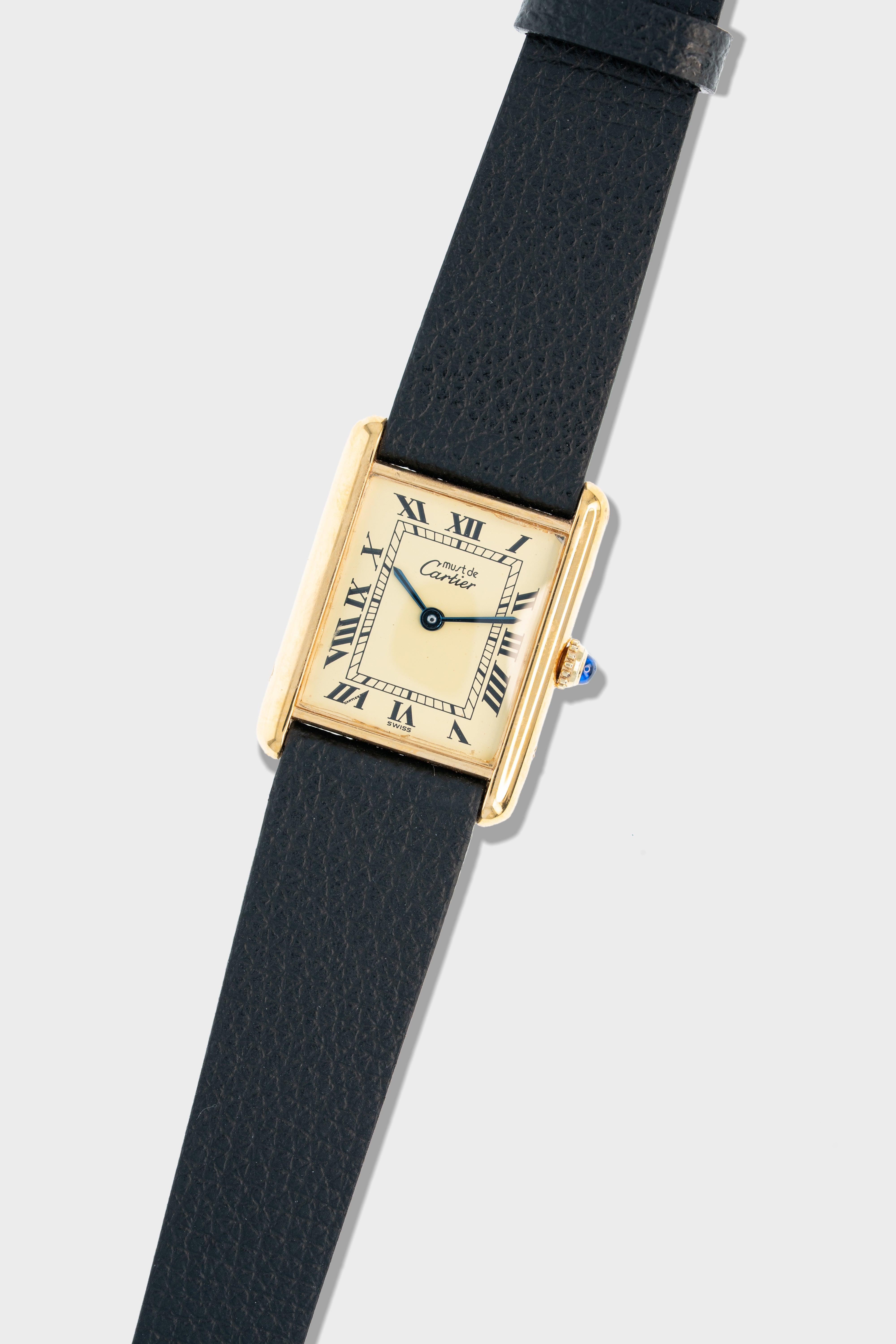 1980's Vintage Cartier Must de Tank Quartz Vermeil Large Model Ref
