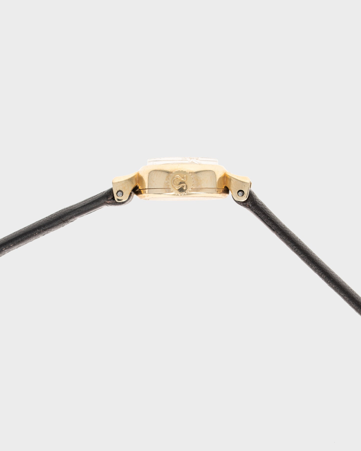 1959 Vintage Omega 14k Yellow Gold Triangular Hooded-lug Watch - Silver Dial