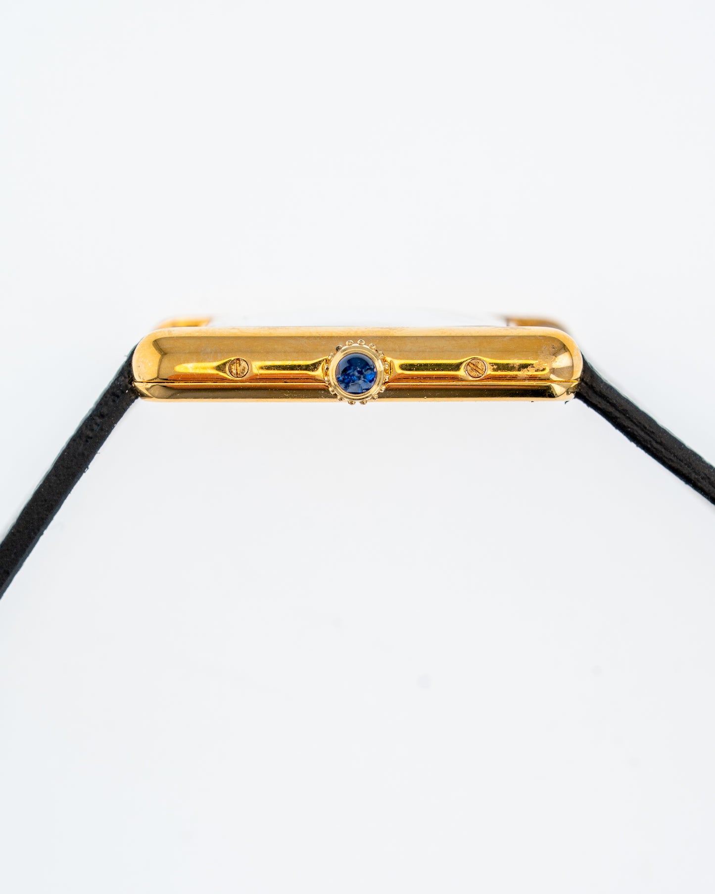 1980's Vintage Cartier Must de Tank Quartz Vermeil Large Model  Ref. 881008 - Yellow 'Lemon' Dial