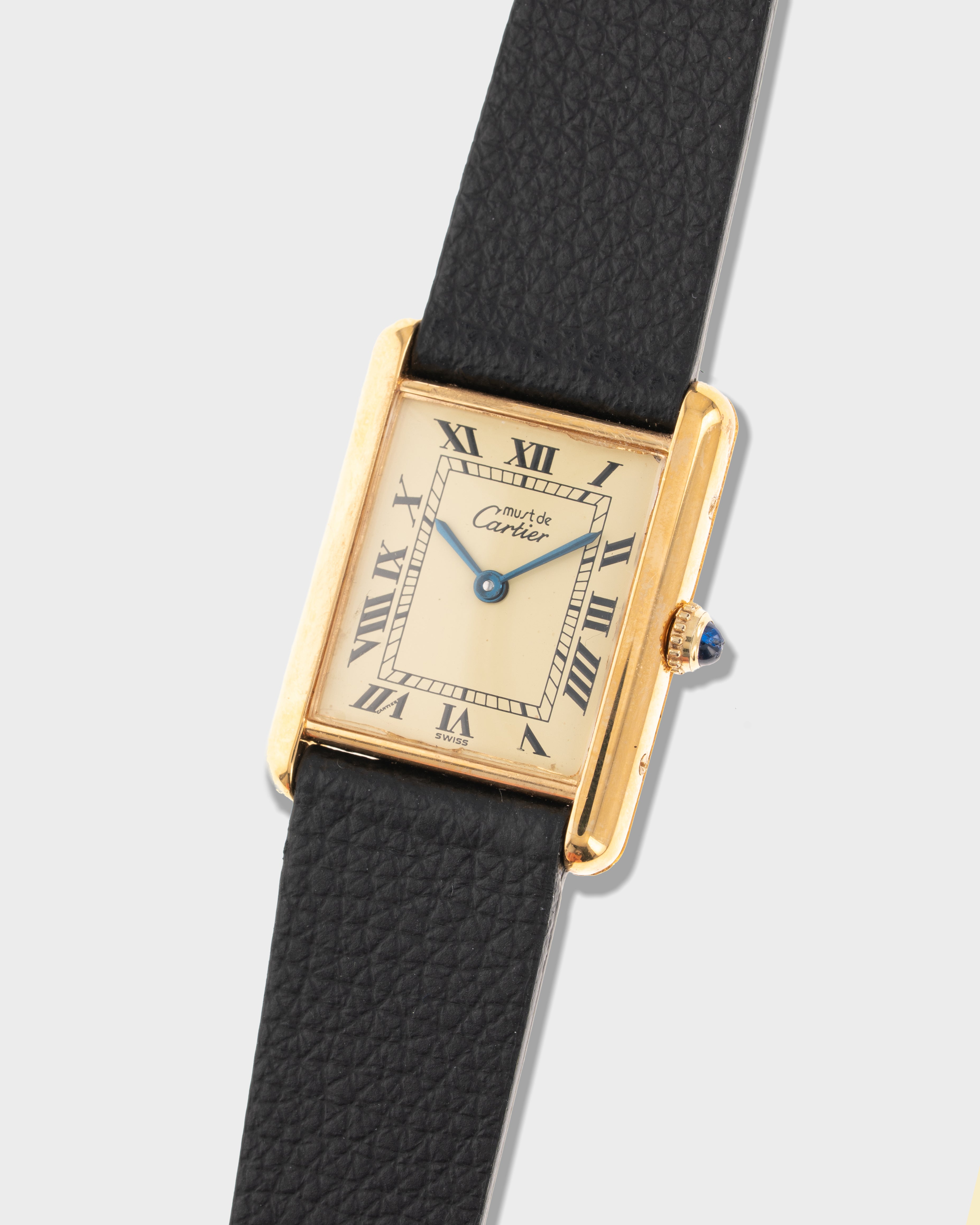 1980's Vintage Cartier Must de Tank Quartz Vermeil Large Model Ref
