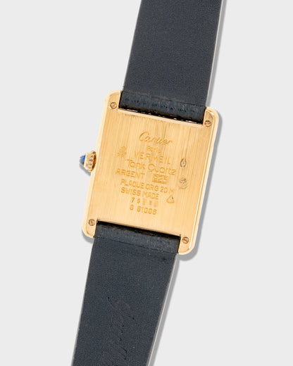 1980's Vintage Cartier Must de Tank Quartz Vermeil Large Model  Ref. 881008 - Yellow 'Lemon' Dial