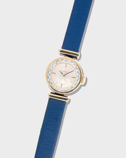 1962 Omega 18K Yellow Gold Textured Hooded Bar-lug Watch - Silver Dial