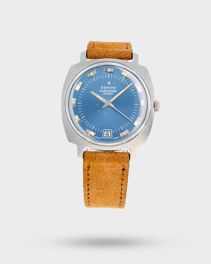 1970's Zenith	Automatic Cushion Ref. 28800 - Blue Tritium Burned Dial