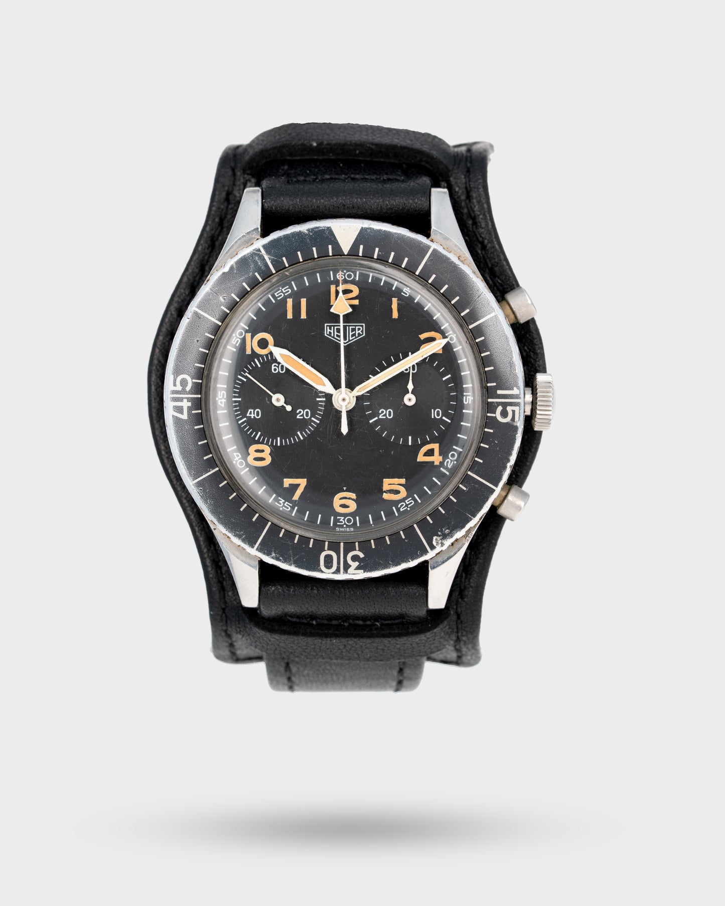 1960's Vintage Heuer Bundeswehr Flyback Chronograph - 'Tiny T' Black Dial