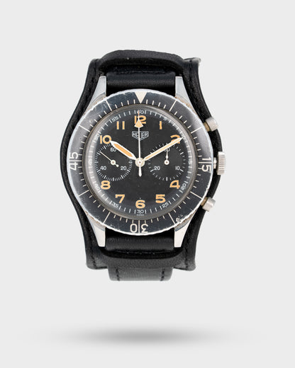 1960's Vintage Heuer Bundeswehr Flyback Chronograph - 'Tiny T' Black Dial
