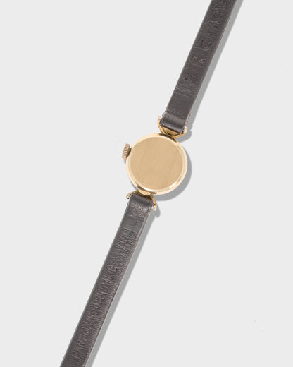 1961 Vintage Omega 18K Yellow Gold Textured Hooded-lug Watch - Silver Patinated Waffle Dial