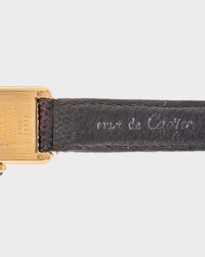 1980's Vintage Cartier Tank Must de Vermeil Quartz Small Model Ref. 3 6600 - Roman Numeral 'Lemon Dial'
