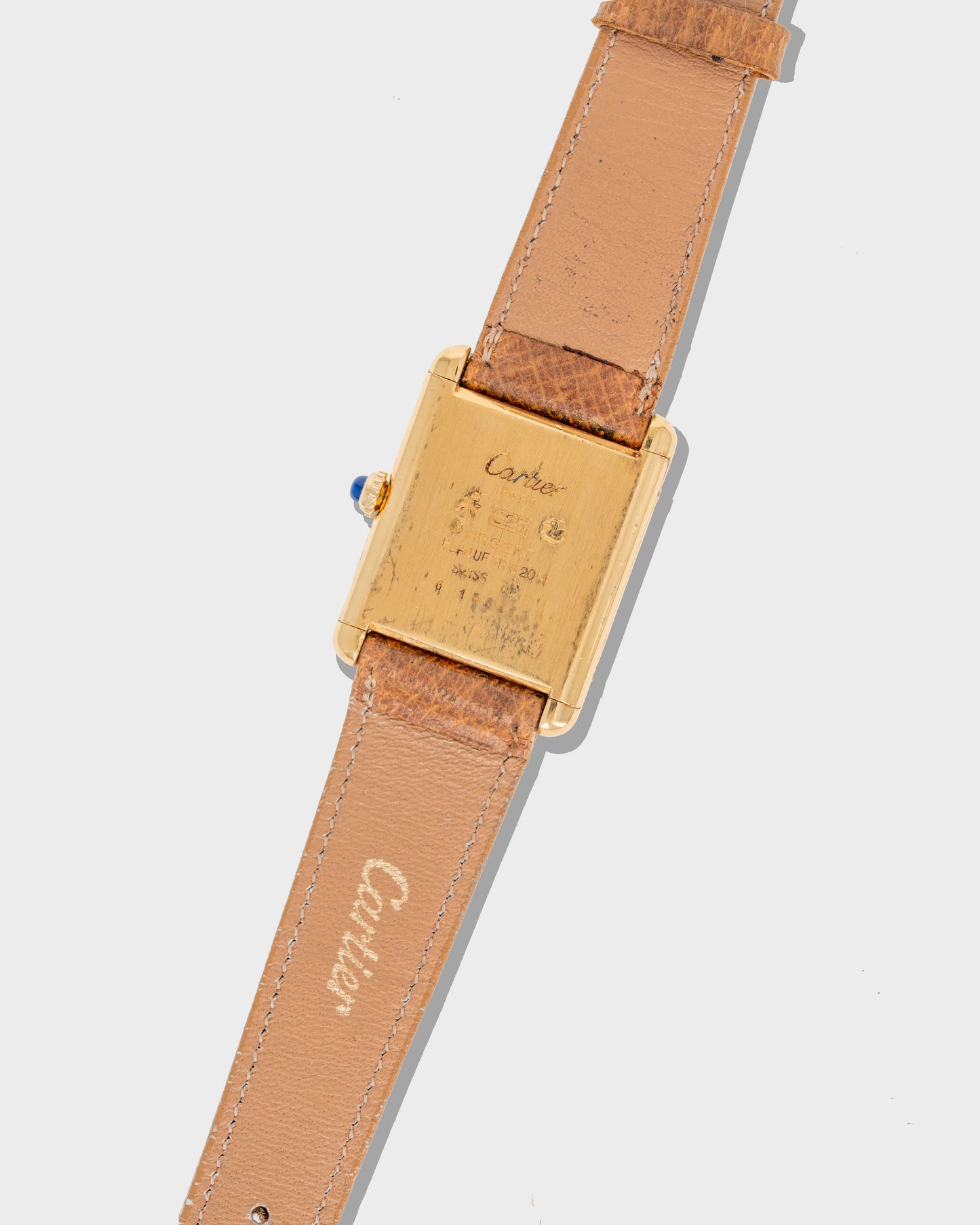 1970's Vintage Cartier Tank Must de Vermeil Large Model - Yellow 'Lemon' Dial and Cartier Strap