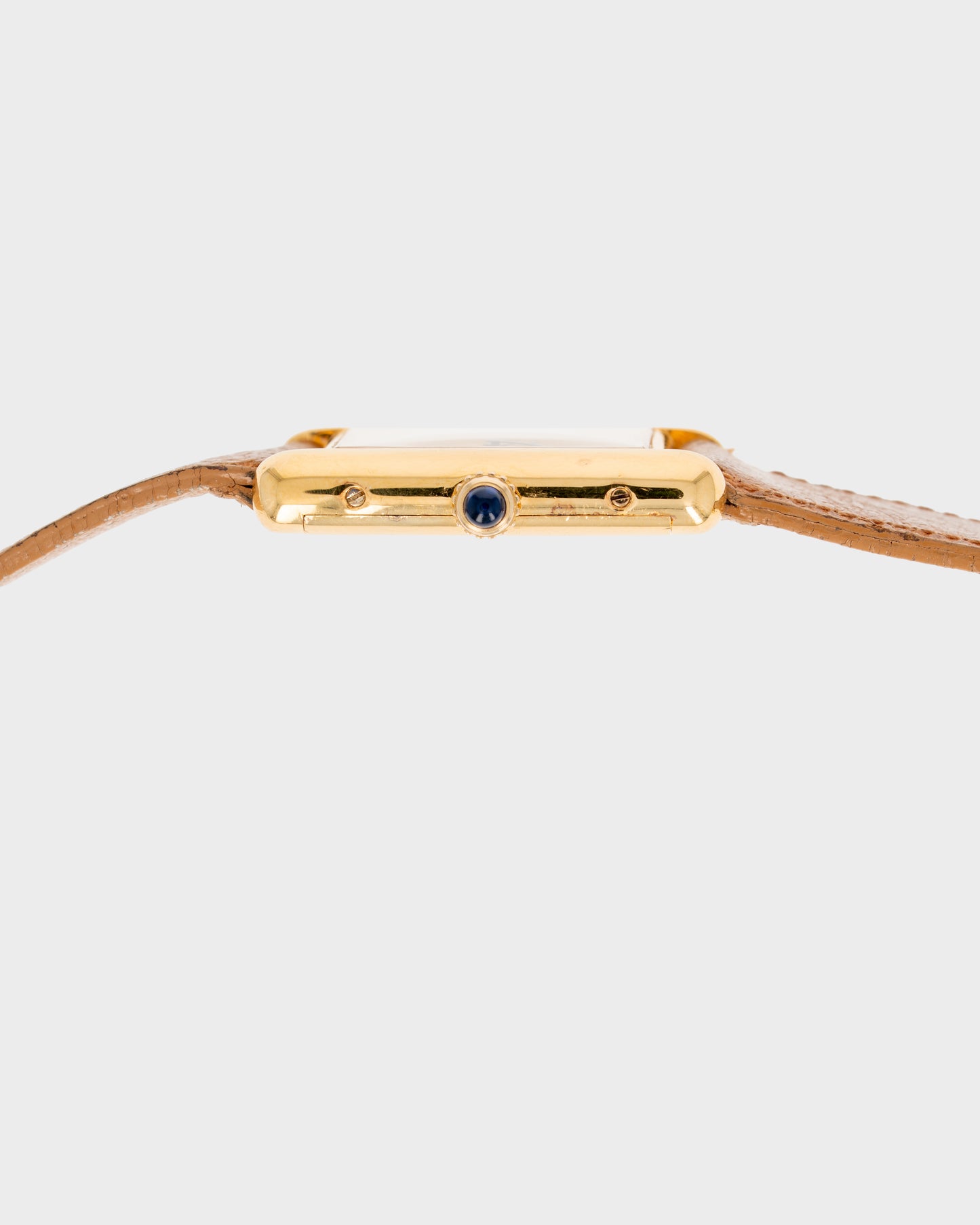 1970's Vintage Cartier Tank Must de Vermeil Large Model - Yellow 'Lemon' Dial and Cartier Strap