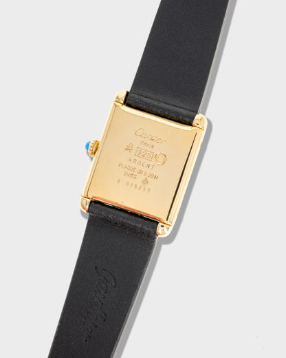 1970's Vintage Cartier Tank Must de Vermeil Large Model - Black Dial